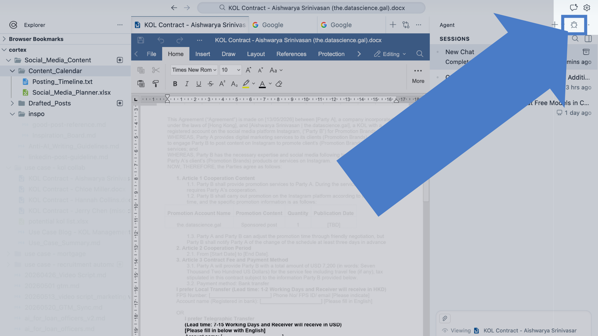 Report bugs via the settings menu in the top-right corner